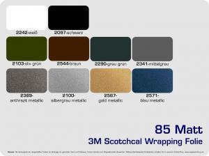 3M-Scotchcal-85-Matt-Wrapping-Folie-Farbuebersicht-Folienuebersicht