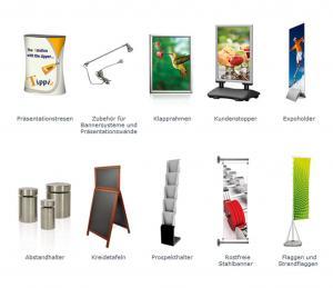 Werbemittel-3 Beachflags, Aufsteller, Fahnen, Flaggen, Strandflaggen, Roll-Up, Bannersysteme, Stopper, Präsentationswände, Theken, Rahmen, Rahmensysteme, Displays, LED Leuchttafeln und Posterhalter, Abstandshalter, Tafeln, Stahlbanner, Ständer