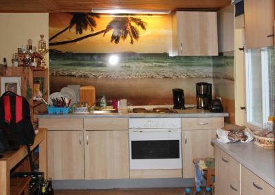 604-Wandbild-Druck-Urlaub-Beach-Strand-Palmen-Gartenlaube-Gartenhaus-Küche-Wohnung