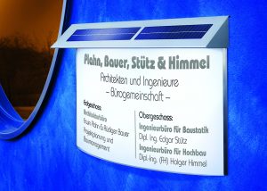 LED-Aussenleuchten-Solar-Infotafel-Schild-Arzt-Praxis