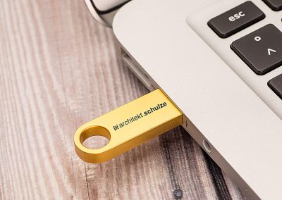 USB-Stick-Thalia-Chrom-Silber-Gold-Werbemittel-Werbedruck-Architekten-Hotel