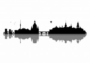 Stadt-0105-Skyline-Barock-Stadt-Dresden-Semperoper-Fernsehturm-Elbe-Wandtattoo-Aufkleber