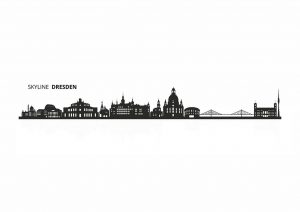 Stadt-0106-Skyline-Semperoper-Fernsehturm-Elbe-Stadt-Dresden-Wandtattoo-Aufkleber