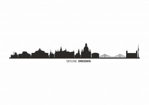 Stadt-0107-Silhouette-Skyline-City-Stadt-Frauenkirche-Dresden-Wandtattoo-Aufkleber