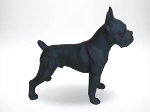 3-D-Figur-Tier-Plastik-Boxer-stehend-Kunstharz-einfarbig