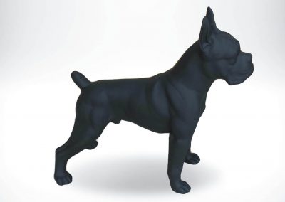 3-D-Figur-Tier-Plastik-Boxer-stehend-Kunstharz-einfarbig