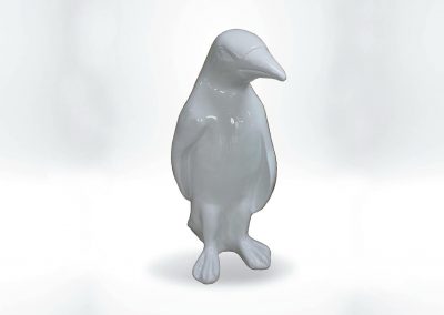 3-D-Figur-Tier-Plastik-Pinguin-Kunstharz-Handarbeit-einfarbig-bemalt