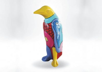 3-D-Figur-Tier-Plastik-Pinguin-Kunststoff-Handarbeit-Fantasie