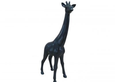 3-D-Tierplastik-Giraffe-klein-Dekoration-Harz-Figur-schwarz