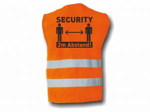 Warnweste-2-Warnstreifen-SECURITY-2m-Abstand-halten-Coronaschutz