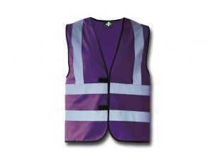 Wegas-fashion-Warnweste-lila-violett-Vier-Reflexstreifen