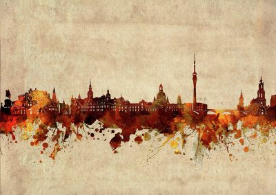 Bild-Skyline-Silhouette-Dresden-Kunst-Gemaelde-kuenstlerisch-gemalt