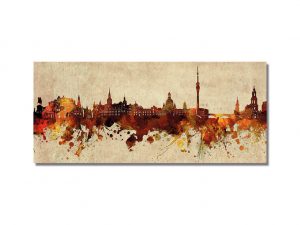 Skyline-Silhouette-Dresden-Kunst-Gemaelde-kuenstlerisch-gemalt