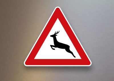 Verkehrsschild-Verkehrszeichen-Gefahrenzeichen-Wildwechsel-Aufstellung-rechts-142-10