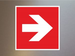 Rettungsschild-Aufkleber-Brandschutzkennzeichen-Richtungsanzeige-F05