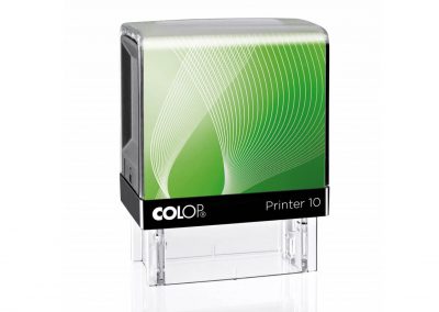 Colop-Stempel-Printy-Printer10-schwarzes-Gehaeuse-gruen-green
