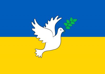 Flagge-Fahne-Aufkleber-Sticker-Ukraine-Friedenstaube-Peace-Frieden