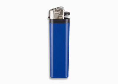 Feuerzeug-TOM-Classic-Reibrad-blau-mit Werbeaufdruck