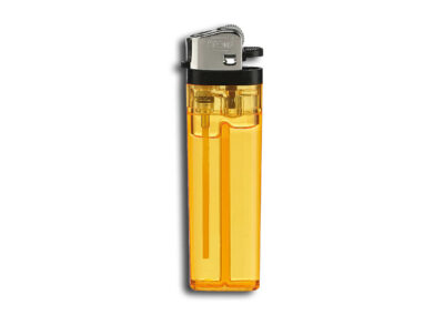Feuerzeug-TOM-Classic-Reibrad-orange transparent-Werbeanbringung-Druck