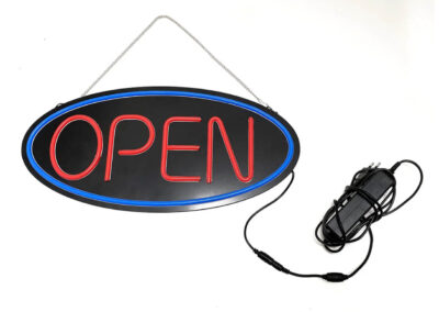 525-LED-Schild-Display-Open-offen-Oval-rot-blau-leuchtend