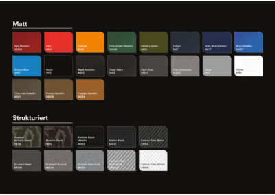 Autofolie-Farbkarte-3M Wrap 2080-Color-Matt-Struktur