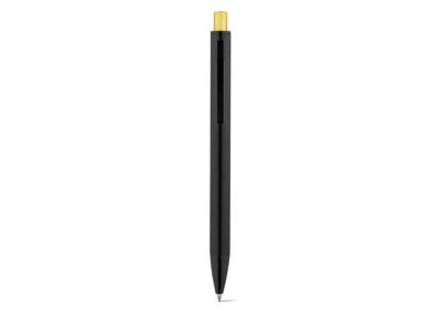 Kugelschreiber-Aluminium-Soft-black-matt-Chrome-gold-Schaft