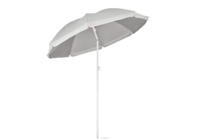 Sonnenschirm-140cm-weiss-silber-Werbeschirm-8-teilig-Knick-Funktion
