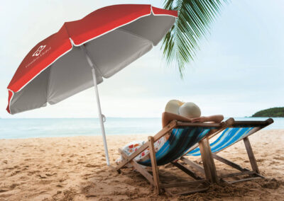 Sonnenschirm-Werbeschirm-Strandschirm-Werbedruck-Werbung-Beach