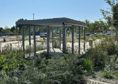 204-Glashaus-Unterstand-Vogelschutzfolie-Seen-silber-matt
