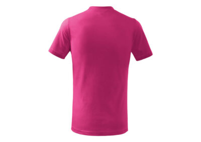 T-Shirt-Kinder-Basic-Rundhals-138-63-himbeer-Ruecken