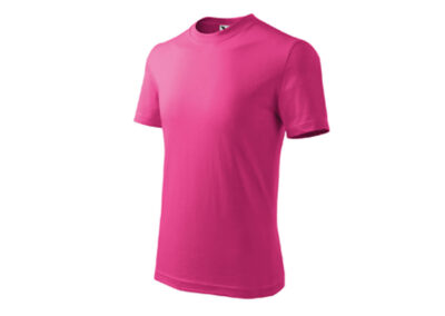 T-Shirt-Kinder-Basic-Rundhals-138-63-himbeer-kids