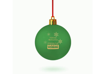 Weihnachtsbaumkugel-6cm-gruen-bedrucken-Weihnachtsbaum-Schmuck-Werbedruck