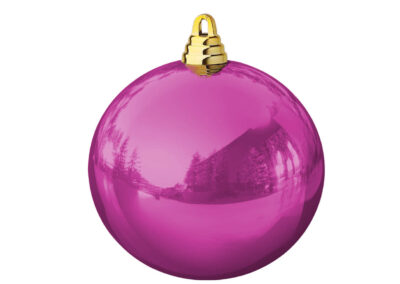 Weihnachtskugel-B1-dunkel rosa-Glanz-glaenzend-10cm