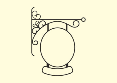 Ausleger-Schild-oval-Nostalgie-Antik-Vintage-Altstadt-Mittelalter-1908