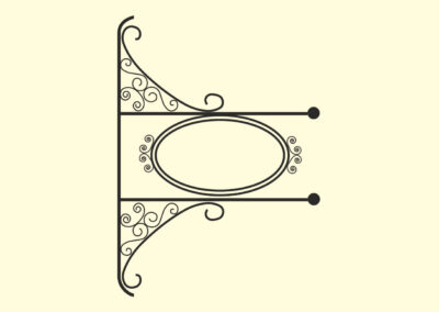 Ausleger-Schild-oval-Nostalgie-Antik-Vintage-Jugendstil-Barock-1907