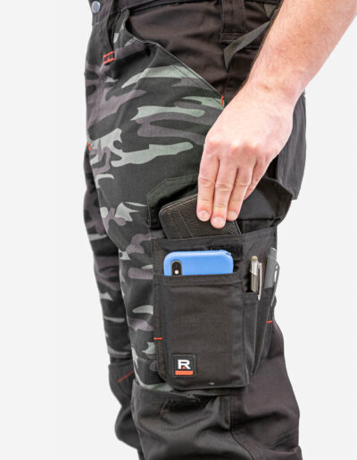 Arbeitshose-Herren-Camouflage-dunkel-grau-Funktionaltaschen