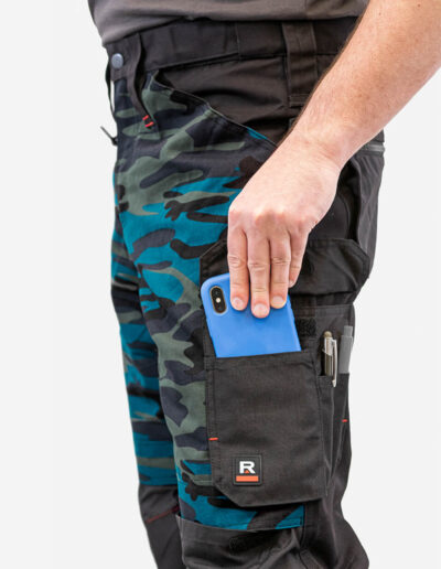 Arbeitshose-Herren-Camouflage-petrol-Funktionstaschen