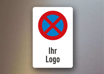 Verbotsschild-Verkehrsschild-Halteverbot-Aufkleber-Firmenlogo