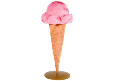 3-D-Werbefigur-Werbeaufsteller-Dekorationsfigur-Plastik-Eistuete-1-Eiskugel-rosa-155cm