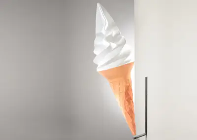 3D-XL-Werbefigur-Wandhalterung-Eistuete-Softeis-Vanille-155cm