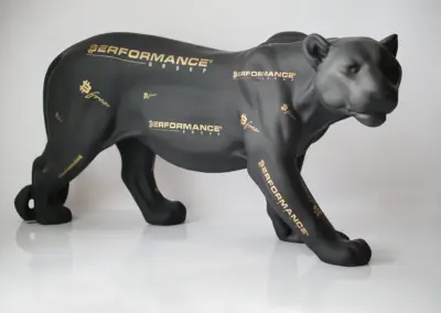 3D-XL-lebensgrosse-Tierfigur-Panther-schwarz-mit-Wunschbeschriftung