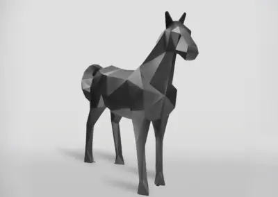 3D-XXL-Pferdefigur-Pferd-190cm-geometrisch-schwarz-Werbeflaeche