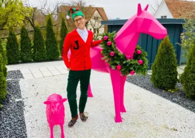 3D-XXL-Pferdefigur-Spassfigur-Fantasiefigur-Pferd-Geometrie