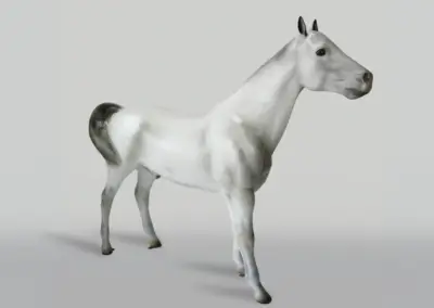 3D-XXL-Pferdefigur-lebensgross-245x200cm-weiss-Schimmel