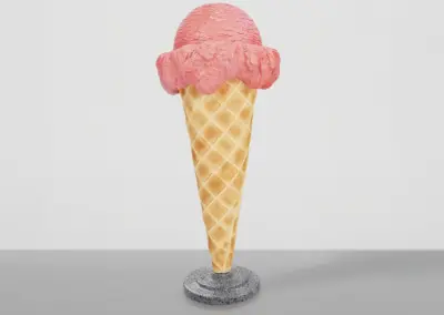 3D-XXL-Werbefigur-105cm-Eistuete-Eiskugel-Rosa-Staenderfuss