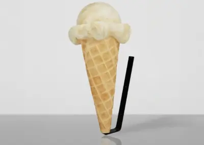 3D-XXL-Werbefigur-105cm-Eistuete-Eiskugel-Vanille-Wandhalterung