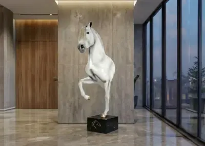 3D-XXL-grosse-Pferdefigur-Bueste-Marmor-Statue-weiss-Schimmelpferd