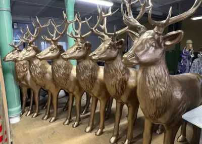 3D-XXL-lebensgrosse-Tierfigur-Rotwild-Rothirsche-Hirschrudel-185x220cm