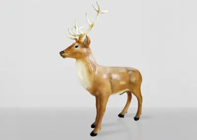 3D-XXL-lebensgrosse-Tierfigur-Waldtier-Hirsch-natuerlich-185x220x90cm