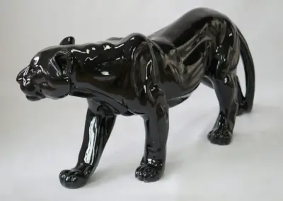 3D-grosse-Dekorationsfigur-Tierfigur-Panther-schwarz-glanz